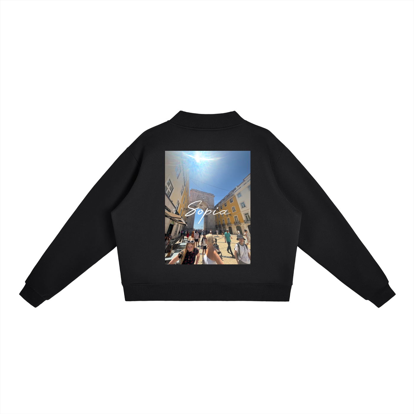 Essential Fleece Mock-Neck Crew Sweatshirt