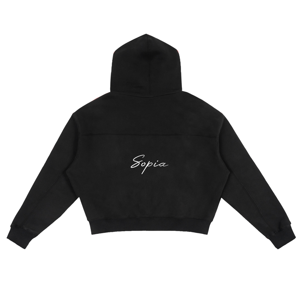 Fleece Zip-Up Boxy Hoodie