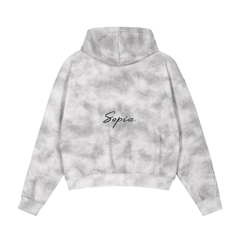 Dirty Washed Zip-Up Fleece Hoodie