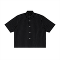 Unisex Striped Boxy Button-Up Shirt