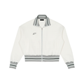 Striped Rib Collar Zip Jacket