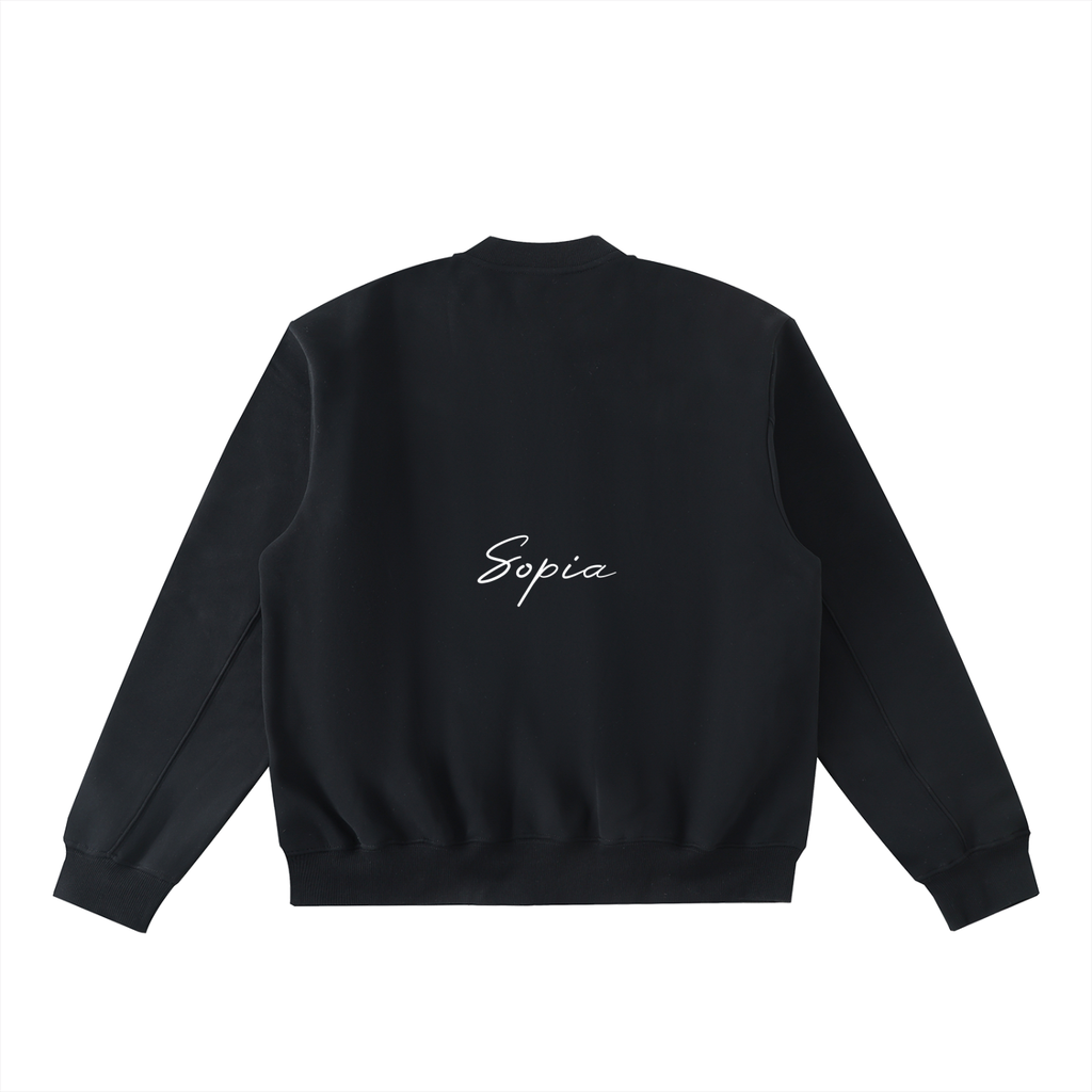 Essential Zip-Up Fleeced Varsity Jacket